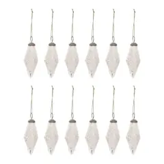 Hello Honey&reg; 12 Pack 4" Silver Mercury Glass Teardrop Ornaments