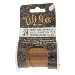 The Beadsmith&reg; Wire&trade; Elements 24 Gauge Tarnish-Resistant Wire Antique Brass