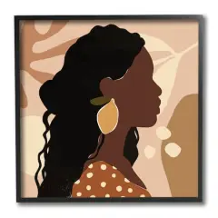 Stupell Industries Woman with Lemon Earrings Black Framed Wall Art
