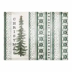 Christmas Tree Green Patterns Poly Twill Placemat