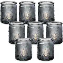 Kate Aspen&reg; Vintage Smoke Gray Glass Tea Light Holder Set