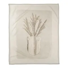 50" x 60" Pampas Jug Striped 1 Coral Fleece Blanket