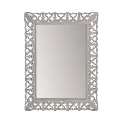 Habitat Calie 25" Distressed Gray Mirror with Carved Botanical Frame