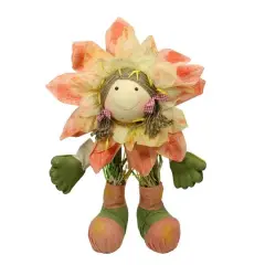 29" Peach Spring Sunflower Girl Decorative Figure