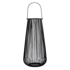 24" Vintage Black Metal Wire Tea Votive Lantern Candle Holder