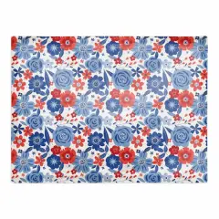 Red White & Blue Florals Cotton Twill Placemat