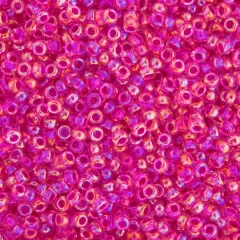 Miyuki&reg; 11/0 Glass Seed Beads, 22g Crystal Hot Pink Lined AB