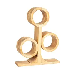 Hello Honey&reg; 15.25" Natural Mango Wood Circular Wine Rack