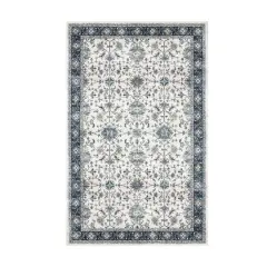 Glitzhome&reg; Ivory & Blue Oriental Area Rug