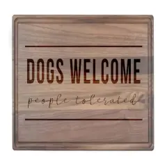 Dogs Welcome 17" x 11" Walnut Cutting Board
