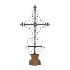 28" Black Iron French Country Crosses