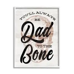 Stupell Industries Dad To The Bone Punny Skull Phrase Framed Giclee Art White
