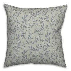Delicate Floral Throw Pillow Green