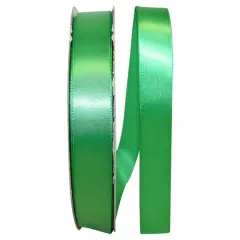 JAM Paper 7/8" x 100yd. Satin Single Face Ribbon Emerald