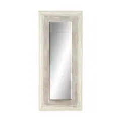 59" White Farmhouse Wood Wall Mirror