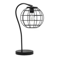Lalia Home 20" Arched Metal Cage Table Lamp Black