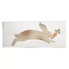 Stupell Industries Rabbit & Carrot Grain Pattern Wall Plaque Art