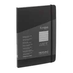 Fabrian&reg; EcoQua Plus A5 Lined Stitch-Bound Notebook Black