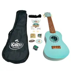 Salus KaKo'o 21" Seafoam Green Professional Wooden Ukulele Set