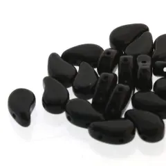 The Beadsmith&reg; Paisley Duo 2-Hole Czech Glass Teardrop Beads, 8mm Jet