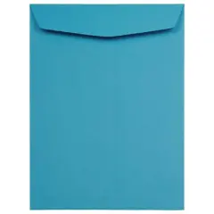 JAM Paper 9" x 12" Brite Blue Hue Open End Catalog Colored Envelopes