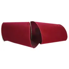 The Ribbon Roll 6" x 10yd. Velvet Wired Ribbon Burgundy