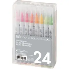 Kuretake Zig&reg; Clean Color Real Brush&trade; 24 Color Marker Set