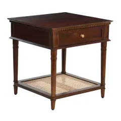 Hello Honey&reg; 25" Maxwelton Solid Wood End Table with Drawer Dark Chestnut