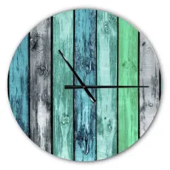 Designart Painted Wooden Planks Wall Clock