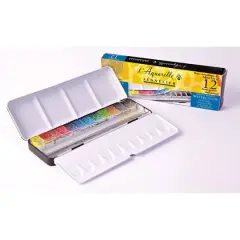Sennelier 12 Color Half Pan Watercolor Metal Tin Set