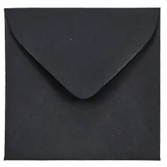 JAM Paper 3" Square Black Linen Invitation Envelopes, 25ct.
