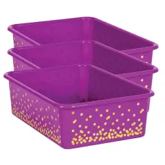 Teacher Created Resources&reg; Large Confetti Plastic Storage Bin, 3ct. Purple