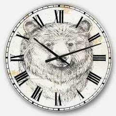 Designart 'Bear Wild And Beautiful Iv Traditional Wall Clock
