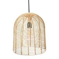 Hello Honey&reg; Modern Boho Handwoven Rattan Pendant Light