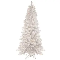 6.5ft. Pre-Lit Flocked Norway Pine Artificial Christmas Tree, Warm White LED Lights