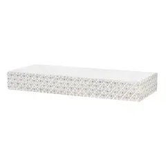 Small White Rustic Embossed Wood Floating Wall Shelf
