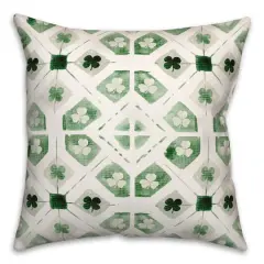 Green Geo Shamrock St. Patrick's Day Throw Pillow
