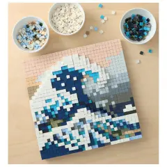 10" x 10" The Great Wave Pixelated Brick Art Kit by Make Market&reg;