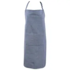 DII&reg; Solid Chambray Chef Apron Blue