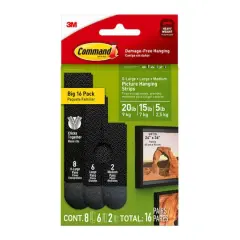3M Command&trade; Black Picture Hanging Strip Mixed Pack