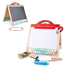 Hape Store & Go Easle Double-Sided Blackboard & Magnetic Whiteboard