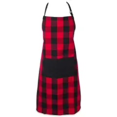 DII&reg; Buffalo Check Chef Apron Red and Black