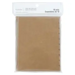 Scalloped Folded Cards & Envelopes by Recollections&trade;, 4.25" x 5.5" Kraft