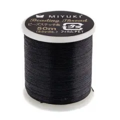 Miyuki&reg; Nylon Beading Thread, 50m Black