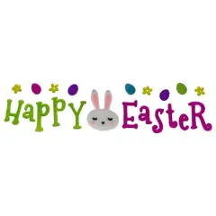 Pink & Green Happy Easter Spring Gel Window Clings