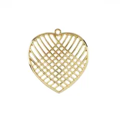 John Bead Beadwork Findings Gold Crossed Heart Pendant, 4ct.