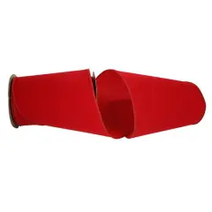 The Ribbon Roll 6" x 10yd. Velvet Wired Ribbon Red