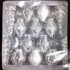 36ct. Silver Contemporary Ornaments