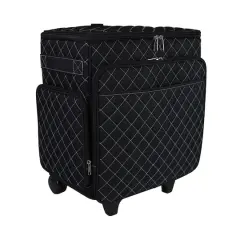 Everything Mary Black & Blue Quilted Rolling Craft Bag