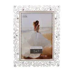 Expressions&trade; Silver Scroll Jeweled Frame by Studio D&eacute;cor&reg;
